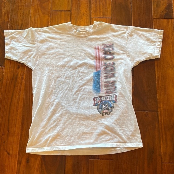 Mens vintage 90s NASCAR 50th Anniversary Run Wide Open Tee in Size XL - Picture 1 of 5